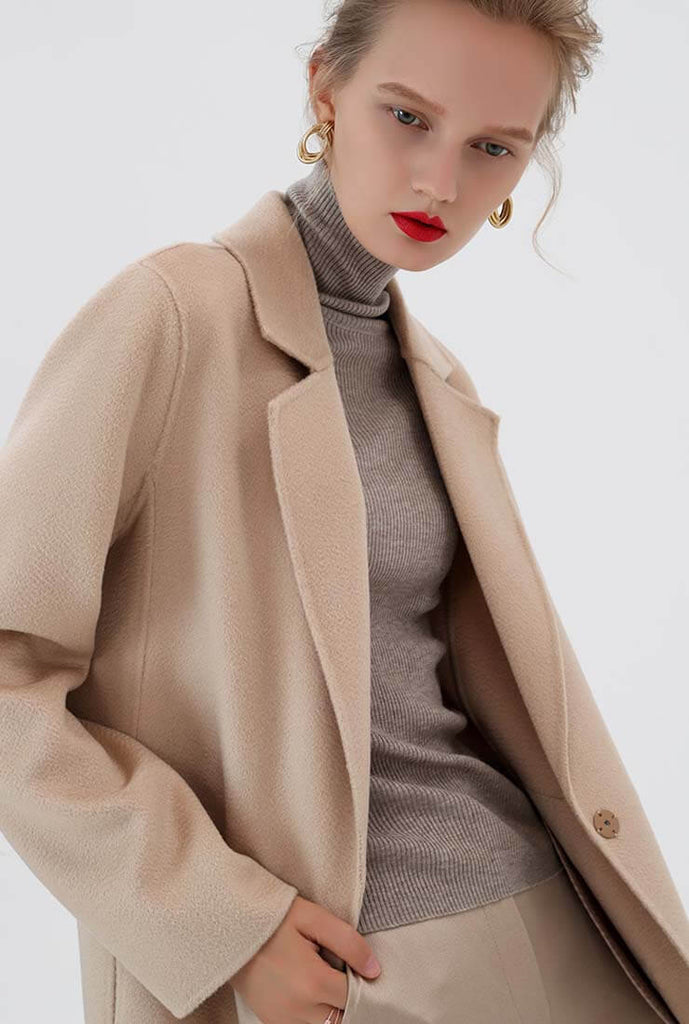 Double Faced Slim Cashmere & Wool Long Coat
