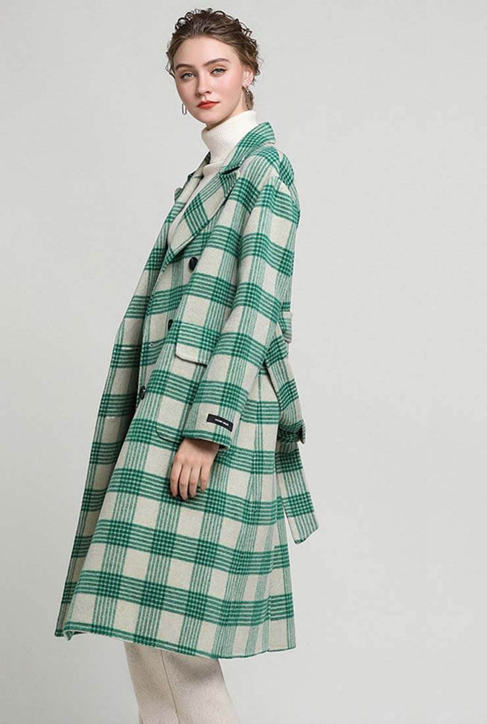 Double Faced Wool & Cashmere Belted Piad Coat