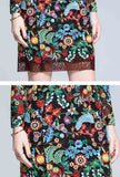 Embroidered Lapel Bodycon Mini Dress