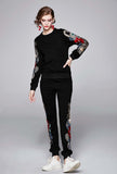 Embroidered Long Sleeve Top & Joggers Suits