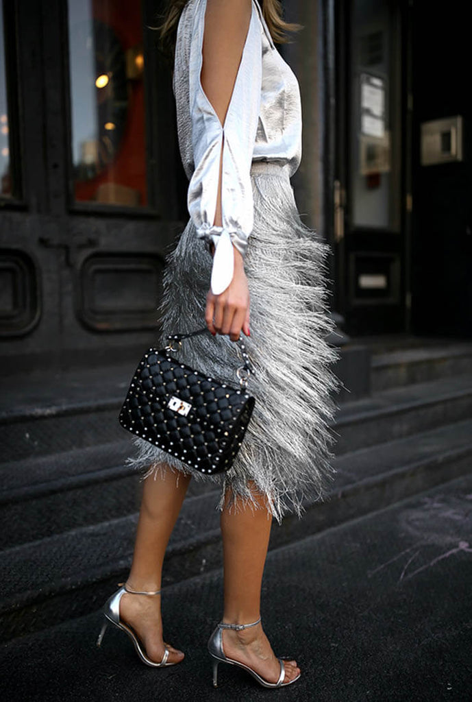 Fashion Silver Tassel Skirt