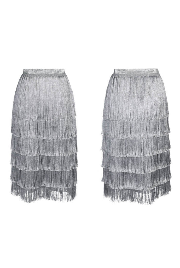 Fashion Silver Tassel Skirt