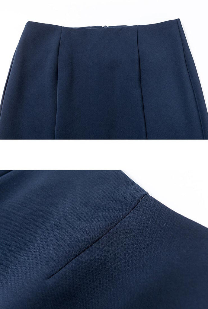  Fishtail Solid Color Sheath Skirt