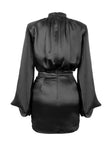 Flared Sleeves Black Tight Mini Dress