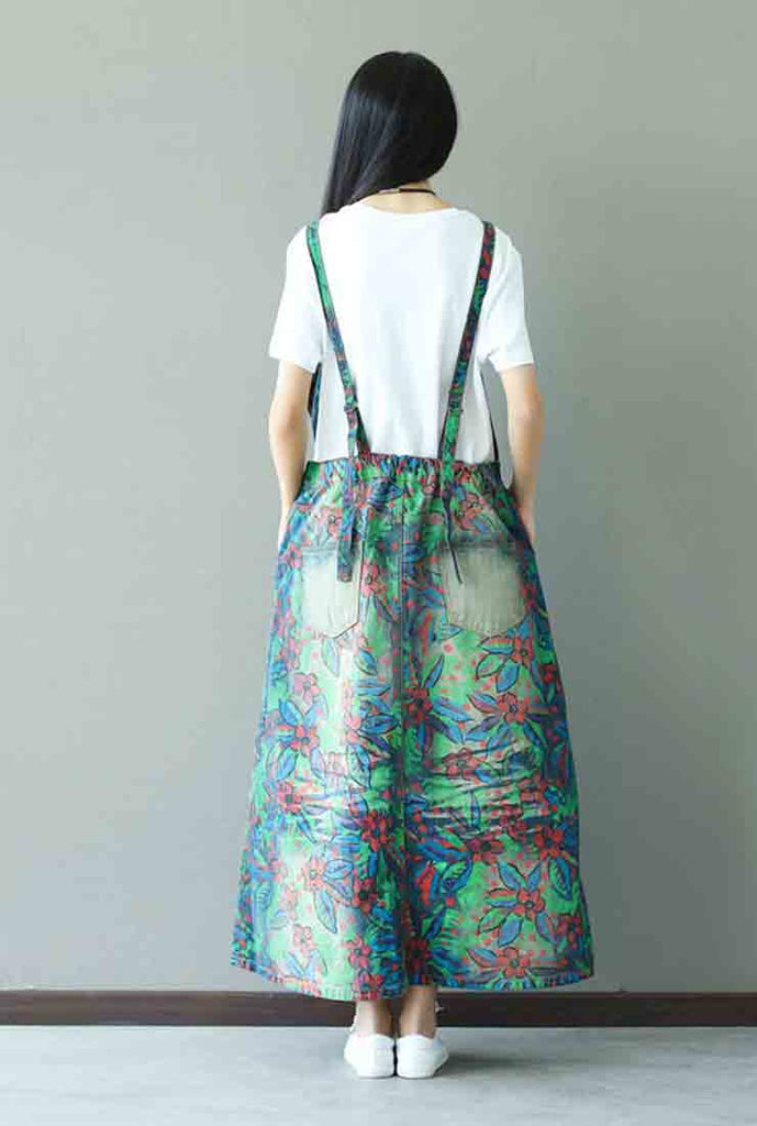 Floral Oversize Cotton Strap Maxi Dress