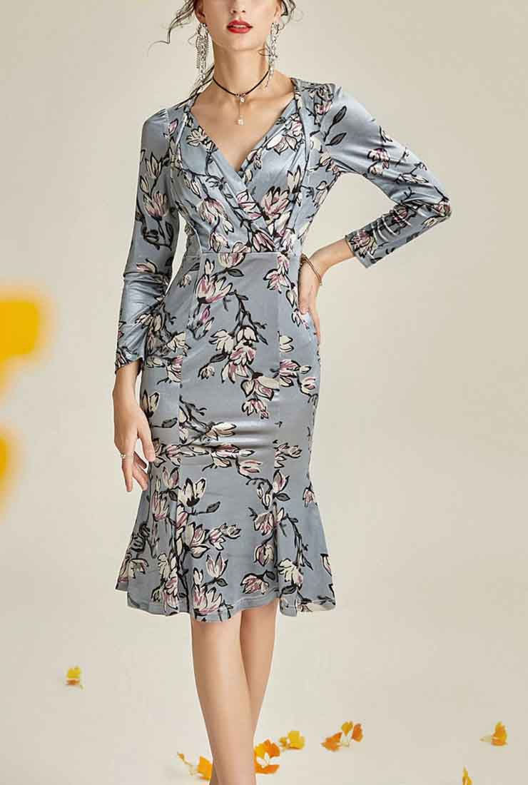 Floral fishtail deals midi dress