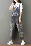 Floral Printed Cotton Overalls