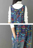 Floral Printed Cotton Overalls Dungarees