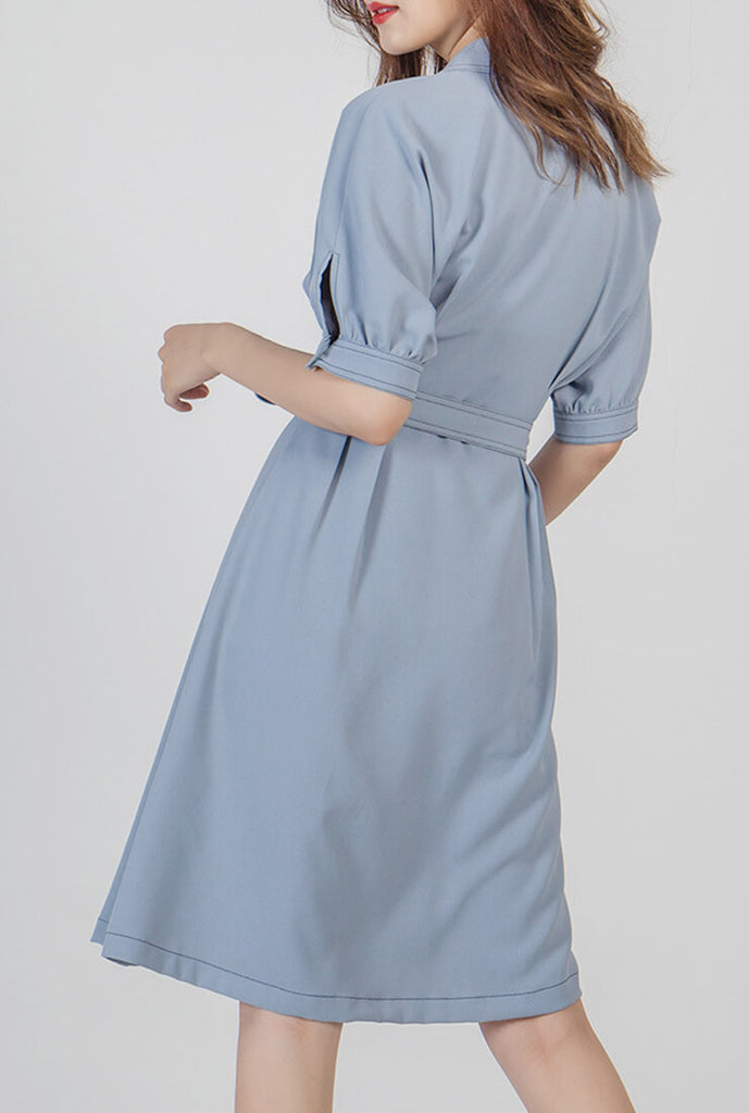French Contrast Line Tea Dress