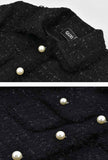 Fringe Trim Black Little Tweed Jacket
