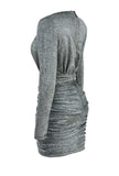 Gray Deep V-neck Tight Mini Dress