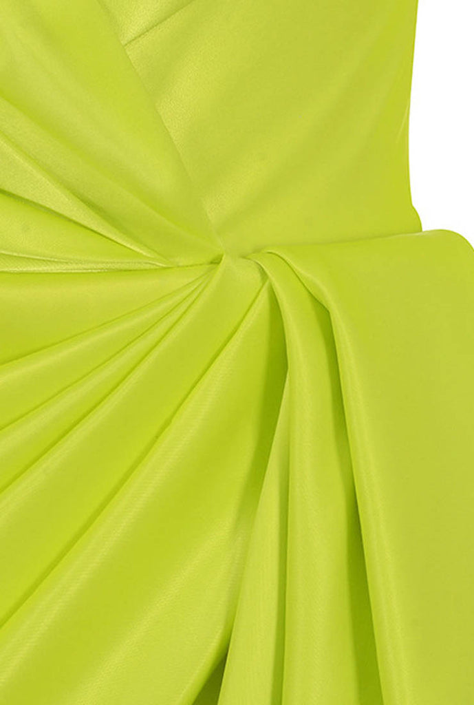 Green Long Sleeve V-Neck Mini Dress