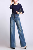 High Waise Slim Wide Long Jeans