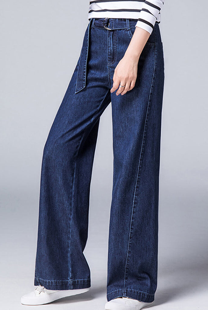 High Waist Loose Wide Jeans With Belt