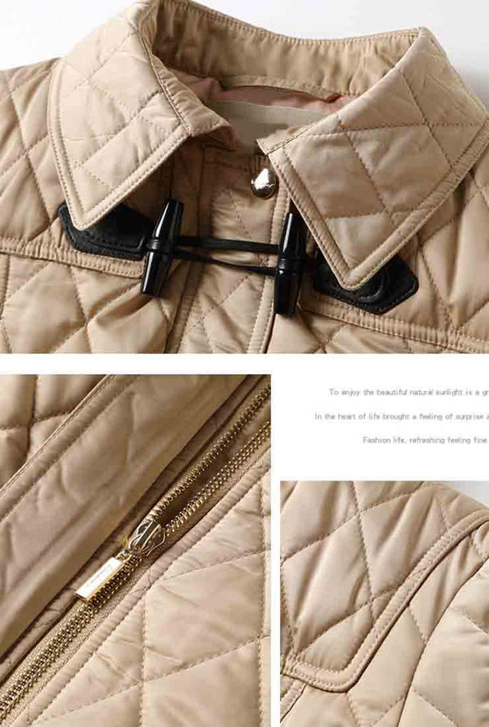 Horn Buckle Loose Quilted Puffer Jacket