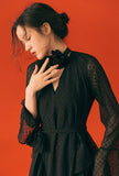 Irregular Backless Black Maxi Dress