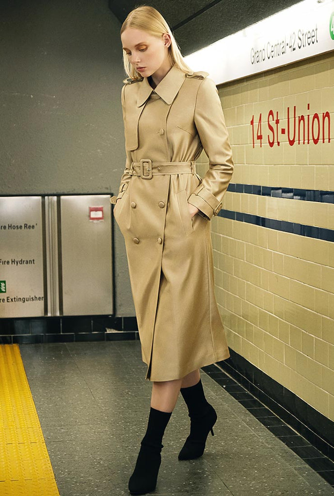 Khaki Classic London Style Long Trench Coat