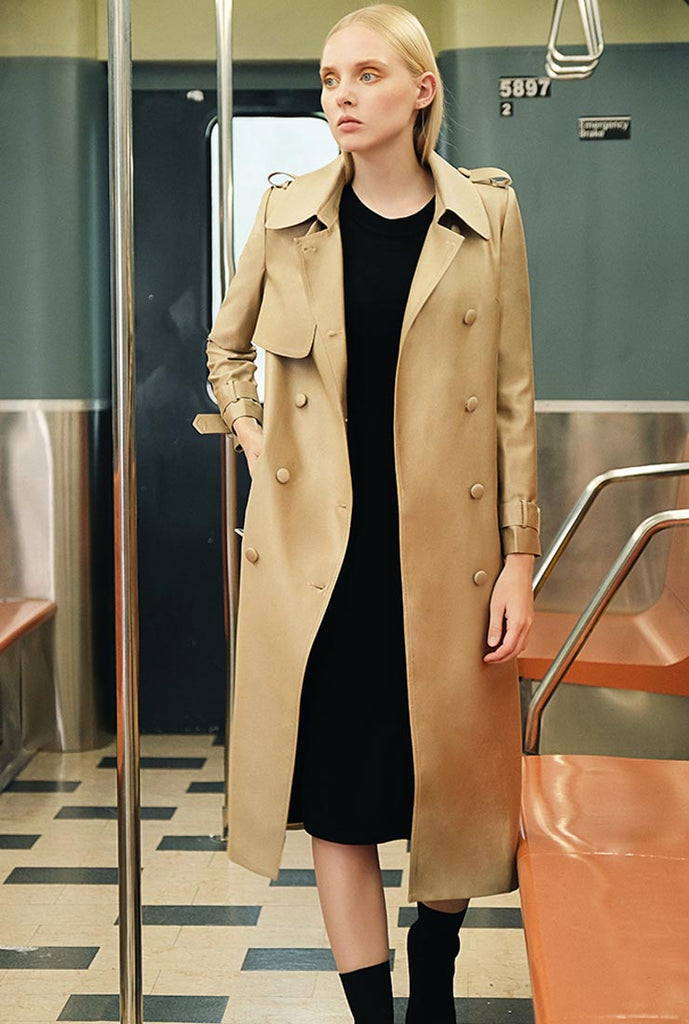 Khaki Classic London Style Long Trench Coat