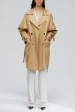 Khaki Loose Mid-length Trench Coat