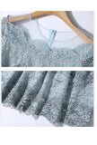 Blue Lace Cutout Slim Midi Dress-detail