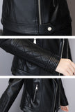 Lapel Slim-fit Leather Jacket