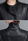 Leather Lace-up Long Trench Coat