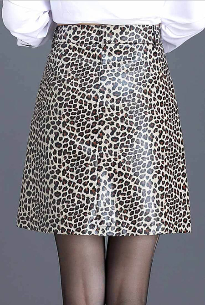 Leopard High Waist Tight Mini Skirt