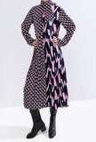 Long Sleeves Bow Tie Loose-Fit Maxi Dress