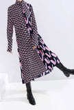 Long Sleeves Bow Tie Loose-Fit Maxi Dress