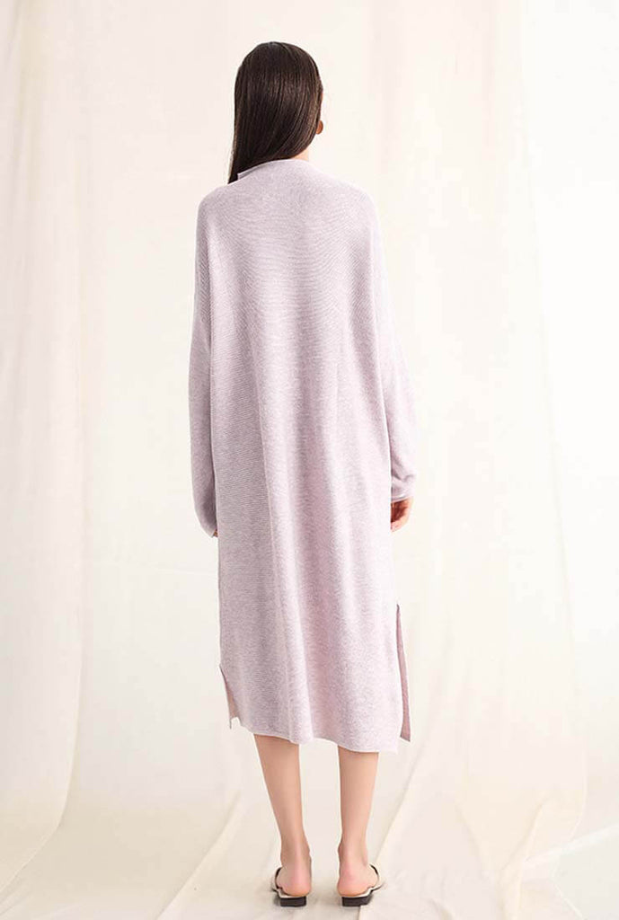 Long Sleeve Loose Sweater Midi Dress