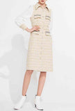 Long Sleeve Tweed Plaid Mini Dress