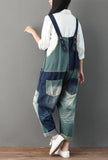 Loose-Fit Distressed Ripped Denim Wide-leg Overalls