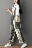 Loose-Fit Distressed Ripped Denim Wide-leg Overalls