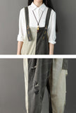 Loose-Fit Distressed Ripped Denim Wide-leg Overalls