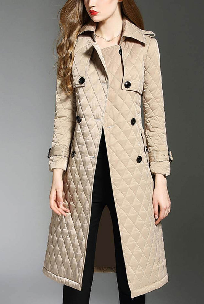 Double-breasted Quilted Puffer Long Coat