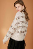 Loose Shape Fuzzy Knitted Pullover Sweater