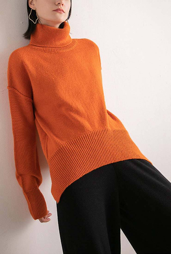 Loose Turtleneck Long Sleeve Sweater Pullover