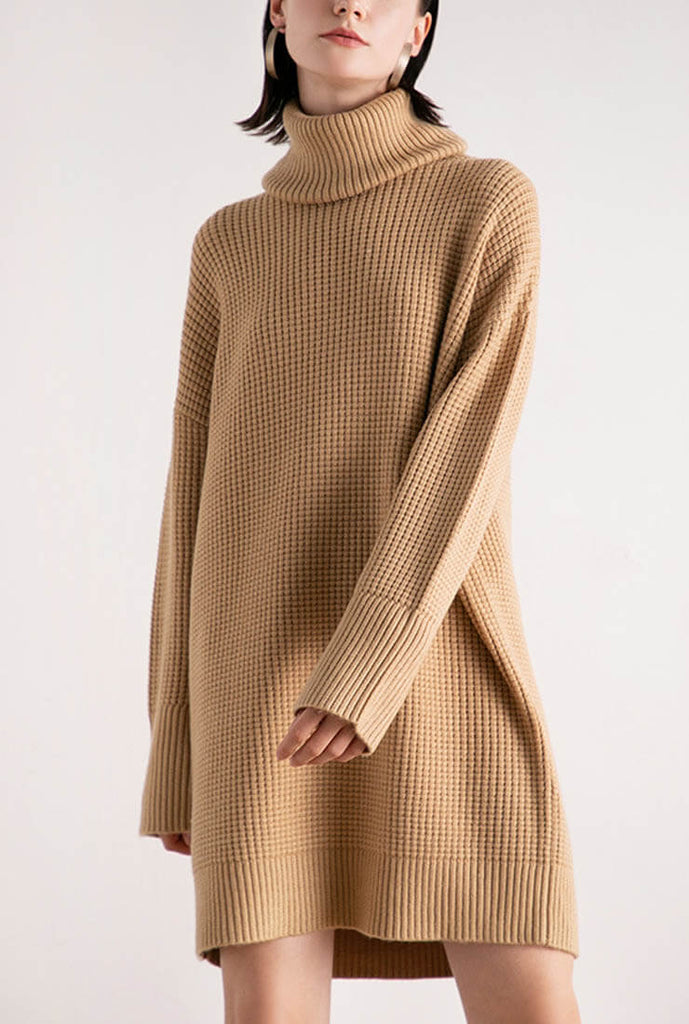 Loose Turtleneck Sweater Dress