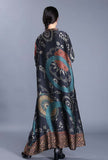 Luxury Silk Floral Print Loose-Fit Shift Dress