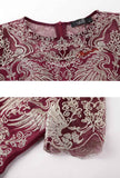 Mesh Embroidered Lace Bodycon Mini Dress