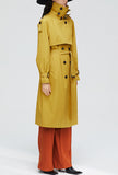 Multicolor Double-Breasted Long Trench Coat