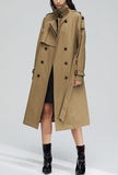 Multicolor Double-Breasted Long Trench Coat