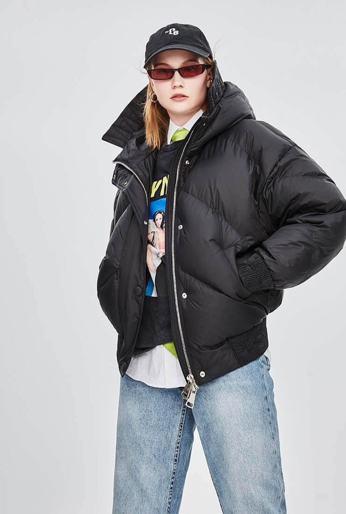 Multicolor Hooded Thicken Down Bubble Jacket