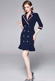 Navy Style Fishtail Mini Tight Dress
