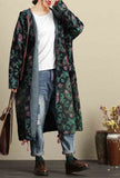 Oversize Cotton Floral Hooded Coat