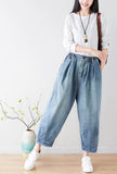 Oversized Distressed 100% Cotton Wide-Leg Jeans