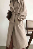 Oversized Lapel Collar Belted Trench Coat