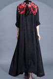 Spring Maxi Length Single-breasted Lace Embroidered Coat