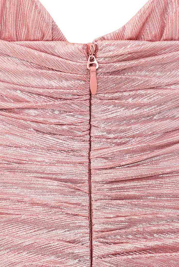 Pink Slip V-neck Backless Mini Dress
