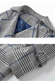 Plaid Suit Collar Waist Trench Coat